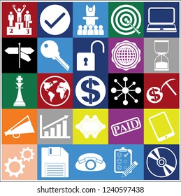 Set of 25 business icons, high quality. Collection. Amazing desing. Vector Illustration.