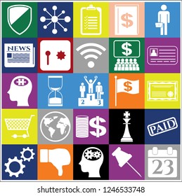 Set of 25 business icons, high quality. Collection. Amazing desing. Vector Illustration.