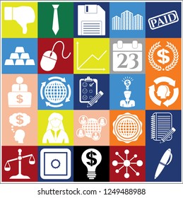 Set of 25 business icons, high quality. Collection. Amazing desing. Vector Illustration.