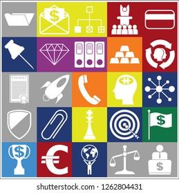 Set of 25 business icons, high quality. Collection. Detailed design. Vector Illustration.