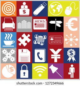 Set of 25 business icons, high quality. Collection. Amazing desing. Vector Illustration.