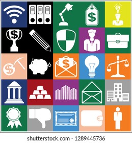 Set of 25 business icons, high quality. Collection. Detailed design. Vector Illustration.