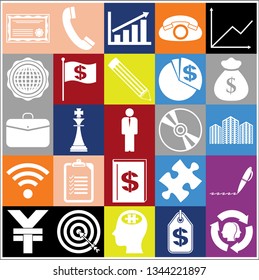 Set of 25 business icons, high quality. Collection. Detailed design. Vector Illustration.