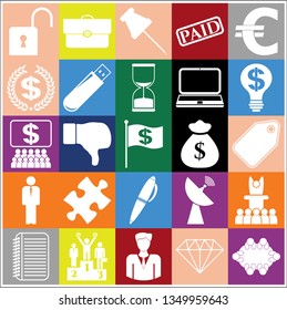 Set of 25 business icons, high quality. Collection. Flat design. Vector Illustration.