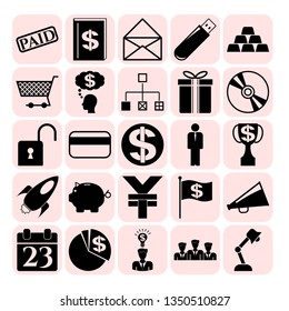 Set of 25 business icons, high quality. Collection. Amazing desing. Vector Illustration.