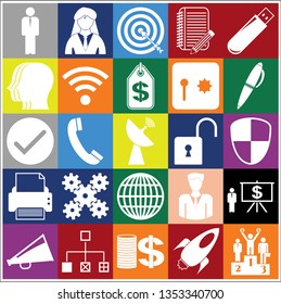 Set of 25 business icons, high quality. Collection. Amazing desing. Vector Illustration.