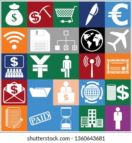 Set of 25 business icons, high quality. Collection. Amazing desing. Vector Illustration.