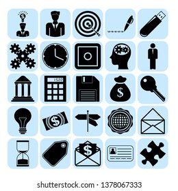 Set of 25 business icons, high quality. Collection. Flat design. Vector Illustration.