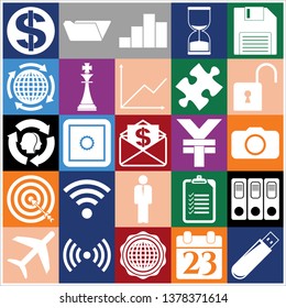 Set of 25 business icons, high quality. Collection. Amazing desing. Vector Illustration.