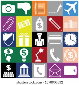 Set of 25 business icons, high quality. Collection. Amazing desing. Vector Illustration.