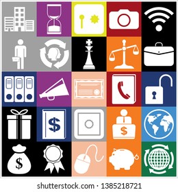 Set of 25 business icons, high quality. Collection. Detailed design. Vector Illustration.