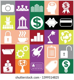 Set of 25 business icons, high quality. Collection. Detailed design. Vector Illustration.
