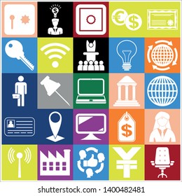 Set of 25 business icons, high quality. Collection. Amazing desing. Vector Illustration.