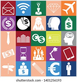 Set of 25 business icons, high quality. Collection. Flat design. Vector Illustration.