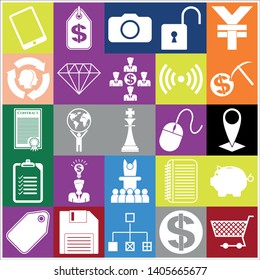 Set of 25 business icons, high quality. Collection. Detailed design. Vector Illustration.
