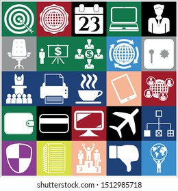 Set of 25 business icons, high quality. Collection. Flat design. Vector Illustration.