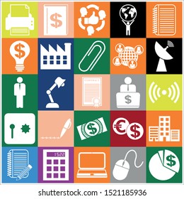 Set of 25 business icons, high quality. Collection. Amazing desing. Vector Illustration.