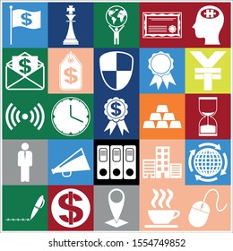 Set of 25 business icons, high quality. Collection. Detailed design. Vector Illustration.