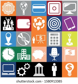 Set of 25 business icons, high quality. Collection. Detailed design. Vector Illustration.