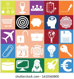 Set of 25 business icons, high quality. Collection. Amazing desing. Vector Illustration.