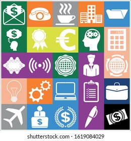 Set of 25 business icons, high quality. Collection. Amazing desing. Vector Illustration.