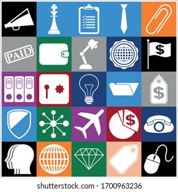 Set of 25 business icons, high quality. Collection. Amazing desing. Vector Illustration.