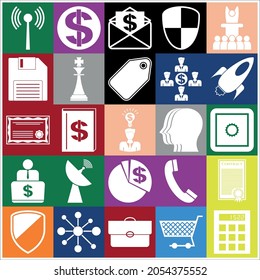Set of 25 Business icons, high quality. Detailed design. 