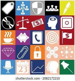 Set of 25 Business icons, high quality. Detailed design. 