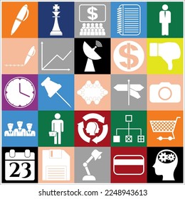 Set of 25 Business icons, high quality. Concept design. 