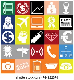 Set of 25 business icons, high quality. Collection. Amazing desing. Vector Illustration.
