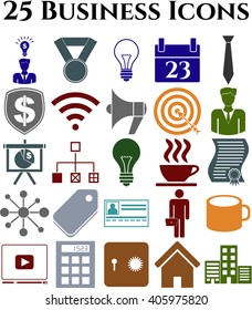 Set of 25 business icons. Minimal Modern.