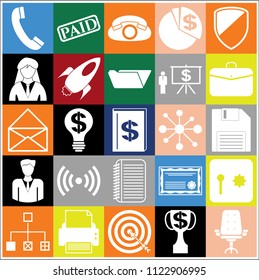 Set of 25 business icons, pictograms, symbols. Collection. Amazing desing. Vector Illustration.