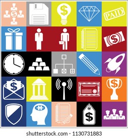 Set of 25 business icons, pictograms, symbols. Collection. Amazing desing. Vector Illustration.