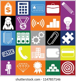 Set of 25 business icons, pictograms, symbols. Collection. Amazing desing. Vector Illustration.