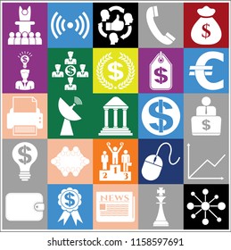 Set of 25 business icons, pictograms, symbols. Collection. Amazing desing. Vector Illustration.