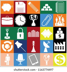 Set of 25 business icons, pictograms, symbols. Collection. Amazing desing. Vector Illustration.