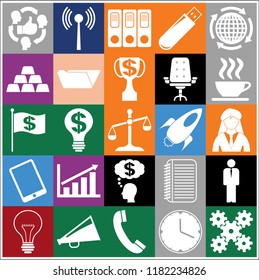 Set of 25 business icons, pictograms, symbols. Collection. Amazing desing. Vector Illustration.