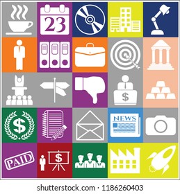 Set of 25 business icons, pictograms, symbols. Collection. Amazing desing. Vector Illustration.