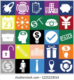 Set of 25 business icons, pictograms, symbols. Collection. Amazing desing. Vector Illustration.