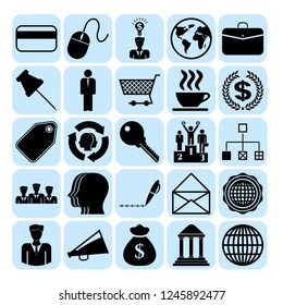Set of 25 business icons, pictograms, symbols. Collection. Amazing desing. Vector Illustration.