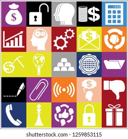 Set of 25 business icons, pictograms, symbols. Collection. Amazing desing. Vector Illustration.