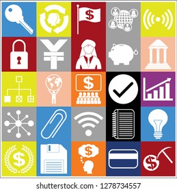 Set of 25 business icons, pictograms, symbols. Collection. Amazing desing. Vector Illustration.