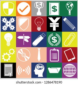 Set of 25 business icons, pictograms, symbols. Collection. Amazing desing. Vector Illustration.