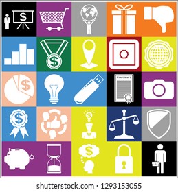 Set of 25 business icons, pictograms, symbols. Collection. Amazing desing. Vector Illustration.