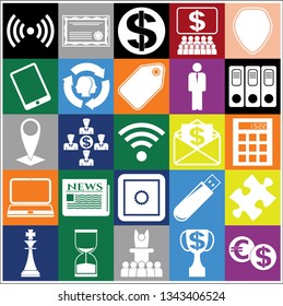 Set of 25 business icons, pictograms, symbols. Collection. Amazing desing. Vector Illustration.