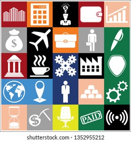 Set of 25 business icons, pictograms, symbols. Collection. Amazing desing. Vector Illustration.