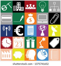 Set of 25 business icons, pictograms, symbols. Collection. Detailed design. Vector Illustration.