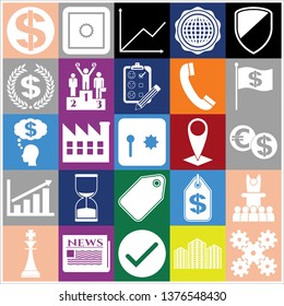 Set of 25 business icons, pictograms, symbols. Collection. Amazing desing. Vector Illustration.