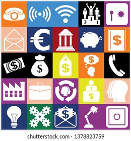 Set of 25 business icons, pictograms, symbols. Collection. Detailed design. Vector Illustration.