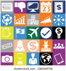 Set of 25 business icons, pictograms, symbols. Collection. Amazing desing. Vector Illustration.